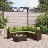 VidaXL Set canapele de grădină cu perne, 6 piese, maro, poliratan