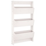 Jardiniera de perete cu 3 niveluri alb 60x18,5x110 cm lemn pin