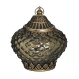 Cumpara ieftin Felinar din sticla Black Golden cu LED 14 cm