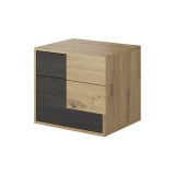 Cumpara ieftin Noptiera mdf pin negru norvegian maro stejar artisan Bafra 54x40x40 cm