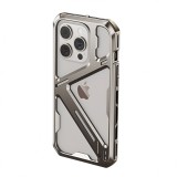 Husa de protectie armor metal compatibila cu iphone 15 pro max, flippy, antizgariere, antisoc, protectie supraincalzire, gri metalizat