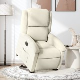 VidaXL Fotoliu electric rabatabil cu ridicare, crem, catifea 3204331