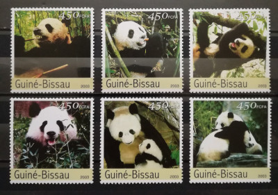 BC164, Guinea-Bissau 2003, serie fauna, ursi panda foto
