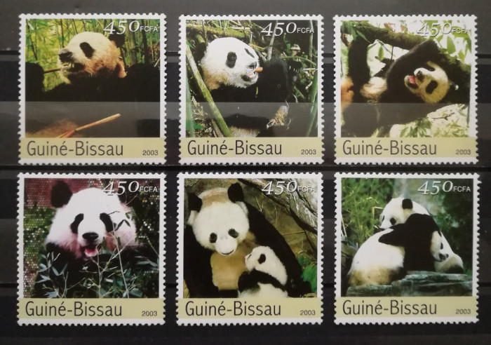 BC164, Guinea-Bissau 2003, serie fauna, ursi panda