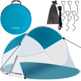 Cort de plaja pop-up Trizand 190x120x90 cm, turcoaz-alb