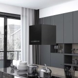 Hota Insula vidaXL, LCD Tactil, 37cm, Otel Vopsit Negru, Debit 756m&sup3;/h, Filtru Grasime Aluminiu, LED, 3 Viteze, Montaj Tavan