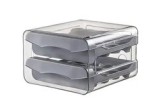 Recipient frigider pentru ouă, 32 de ouă, plastic, gri/transparent, Oem