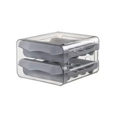 Recipient frigider pentru ouă, 32 de ouă, plastic, gri/transparent
