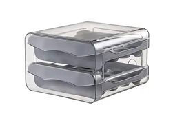 Recipient frigider pentru ouă, 32 de ouă, plastic, gri/transparent foto
