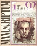 Manuscriptum. Revista Trimestriala Nr.: 4/1972 * (9) Anul III