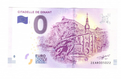 Bancnota souvenir Belgia 0 euro Citadelle de Dinant 2018-1, UNC foto