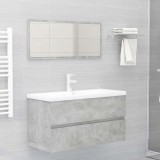 Set mobilier de baie, 2 piese, gri beton, lemn compozit