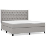 Cumpara ieftin Pat continental, gri deschis, 180x200 cm, material textil