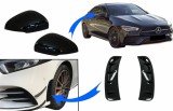 Capace Oglinzi cu Grila Aripa Aerisiri Laterale Mercedes A-Class W177 (05.2018-2022) V177 (09.2018-2022) Night Package Look Performance AutoTuning, KITT