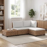 Cumpara ieftin 4 buc. Set de lounge din ratan cu perne GENDT Ratan Natural