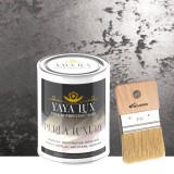 Vopsea Decorativă Perla Luxury Negru 2 L cu fulgi perlați&ndash;Pensulă inclusă-Toro Decor, YaYa Color