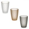 Pahare Sticlă, Model Luxury, Set 3 Buc, Textură Mată, Multicolor, Margine Aurie, Capacitate 400 ml, Oem
