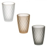 Pahare Sticlă, Model Luxury, Set 3 Buc, Textură Mată, Multicolor, Margine Aurie, Capacitate 400 ml, Oem