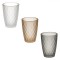 Pahare Sticlă, Model Luxury, Set 3 Buc, Textură Mată, Multicolor, Margine Aurie, Capacitate 400 ml