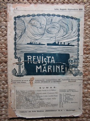 REVISTA MARINEI NR. 3 IULIE,AUGUST,SEPTEMBRIE 1926 foto