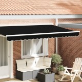 VidaXL Valanța pentru copertină pentru cadru de 4 m Negru 3.8x0.2 m