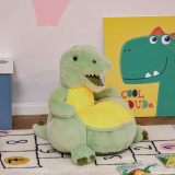 HOMCOM Fotoliu pentru copii antiderapant in forma de dinozaur din plus verde