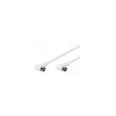 Cablu adaptor din ambele par&#355;i, mufa in unghi F "quick", 2.5m, 75Ω, Goobay - 67342