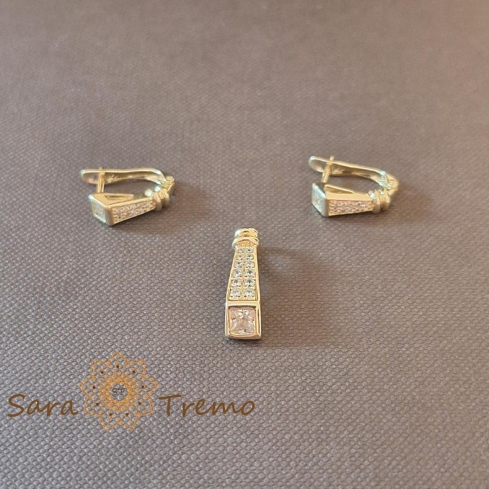 Set Sigiliul Puterii cu cristale zirconia - placat 14k
