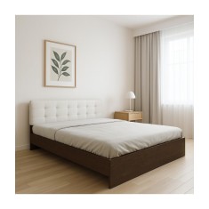 Pat INO - Tablie Tapitata - Wenge/Alb 160 x 200 + Saltea 160x1200