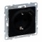 Priza schuko simpla 2P+T cu USB tip C Legrand Suno negru 721429