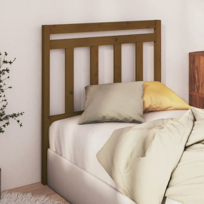 vidaXL Tăblie de pat, maro miere, 106x4x100 cm, lemn masiv de pin foto
