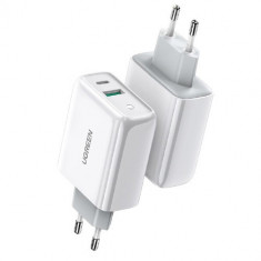 Incarcator Retea Ugreen Fast Charger 4.0, Iesire Dual 1 X Type-c, 1 X Usb, 36w ,compatibil Cu iPhone 12, Samsung, Huawei foto