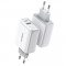 Incarcator Retea Ugreen Fast Charger 4.0, Iesire Dual 1 X Type-c, 1 X Usb, 36w ,compatibil Cu iPhone 12, Samsung, Huawei