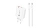 Încărcător de perete A6MaxL 20W USB-A USB-C cu cablu USB-C - USB-C de 1m - alb