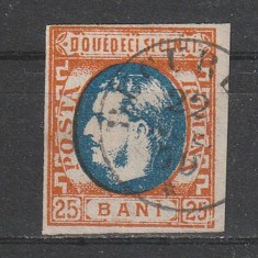 25 Bani Carol cu Favoriti LP28 emisiunea III 1869 cu valori in &quot;BANI&quot;