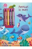 Cumpara ieftin Aventuri la mare. Carte de colorat cu 4 creioane cerate