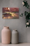 Tablou Canvas, "Lumina dimineții &icirc;n deșert roșu", Arc, Lumină, Umbre, Dune, Vegetație, Roci, Nisip, Natură, Pustiu, Culoare., 39 x 26 cm, CMCLASS