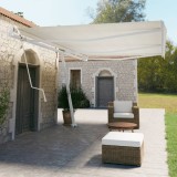 vidaXL Set st&acirc;lp pentru copertină, alb, 600x245 cm, fier 315092