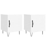 Noptiere, 2 buc., alb, 40x40x50 cm, lemn compozit, DKD Home Decor