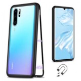 Husa protectie pentru Huawei P30 PRO Magnetica MyStyle Negru cu spate de sticla securizata premium + folie de protectie ecran gratis