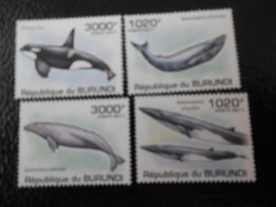 Burundi -Fauna ,balene-serie completa ,MNH foto