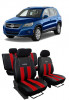 Huse scaune auto piele si textil Volkswagen Tiguan (2007-2011) Rosu, Umbrella