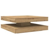 Masuta cafea rotativa 360 grade, stejar artizanal 90x90x34,5 cm