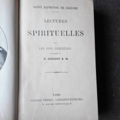 LECTURES SPIRITUEELLES - SAINT ALPHONSE DE LIGUORI (CARTE IN LIMBA FRANCEZA)