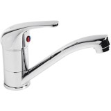 Cumpara ieftin Baterie Bucătărie Ferro Nova Crom, Pipă Pivotantă Medie, Alama, Monocomanda, Cartus Ceramic 35mm, Furtunuri Incluse