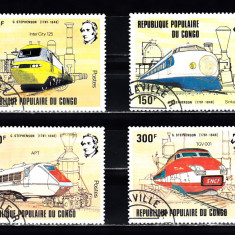M2 TS1 7 - Timbre foarte vechi - Congo - trenuri