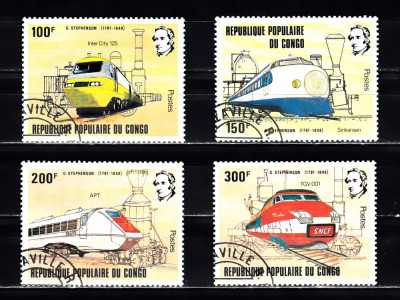 M2 TS1 7 - Timbre foarte vechi - Congo - trenuri foto