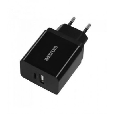 Incarcator Retea Astrum CH260 1xUSB-C, 1xUSB, 2,4A Smart IC foto