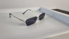 Ochelari de soare fara rama - Ochelari Rimless - Brate argintii Lentile negre, Fluture, Unisex, Protectie UV 100%