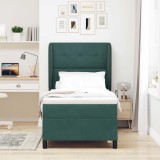 Cumpara ieftin Pat cu arcuri cu headboard Verde inchis 200 x 90 cm Catifea